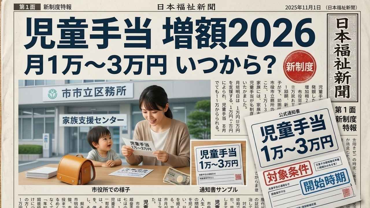 2026年児童手当が大幅増額！月1〜3万円で家庭に何が変わる？