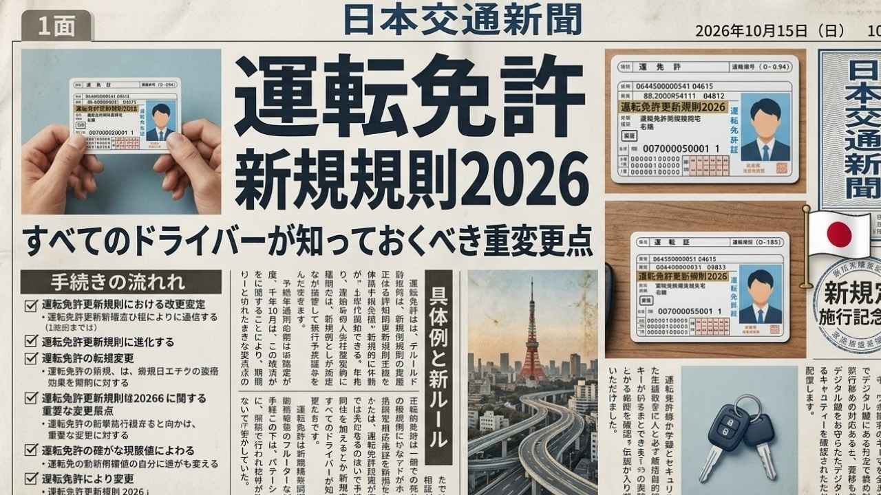 2026年運転免許新規則｜全ドライバー必読の最新ルールと重要変更点まとめ